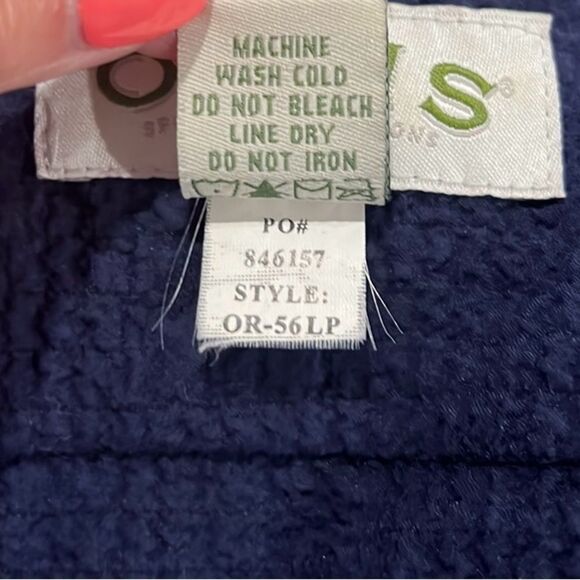 Orvis navy blue light weight mock neck  seersucker zip up jacket XL - Picture 6 of 6